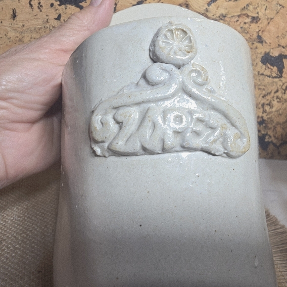 Original California ART! LOPEZCeramic Vase with Embossed Design